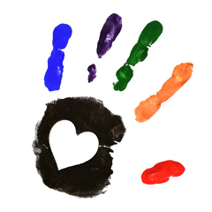 Wraparound Hand and Heart Logo