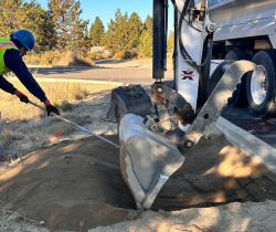 ditch excavation work in the La Pine Business Park