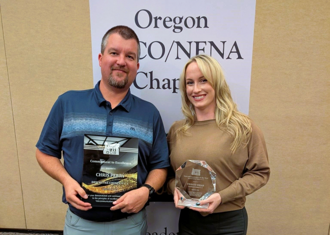 Chris Perry and Trinity Diggs APCO-NENA award winners