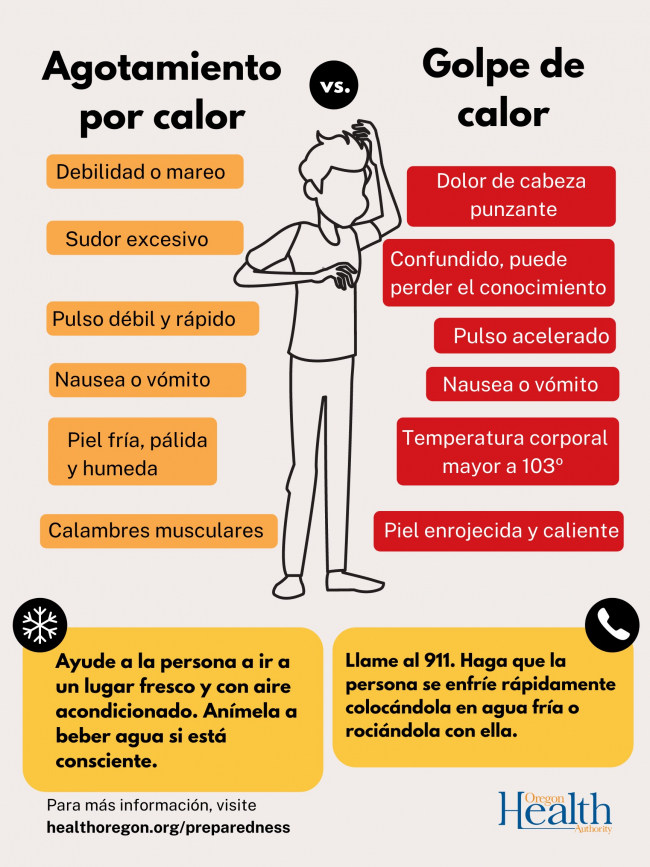 Los síntomas del agotamiento por calor y los síntomas del golpe de calor. Los síntomas del agotamiento por calor y los síntomas del golpe de calor.