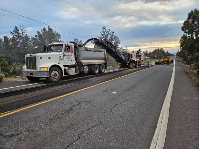 Pavement removal on Powell Butte Highway, May 23, 2025