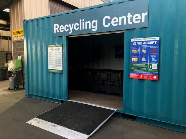 New recycling container at Deschutes County Solid Waste